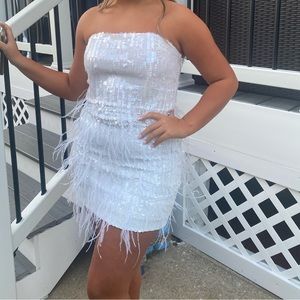 retrofete silver sparkly mini dress